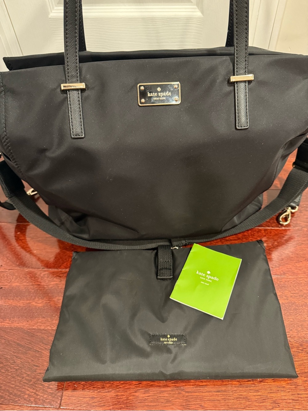 kate spade Black Nylon Tote with Gold-Tone Hardware